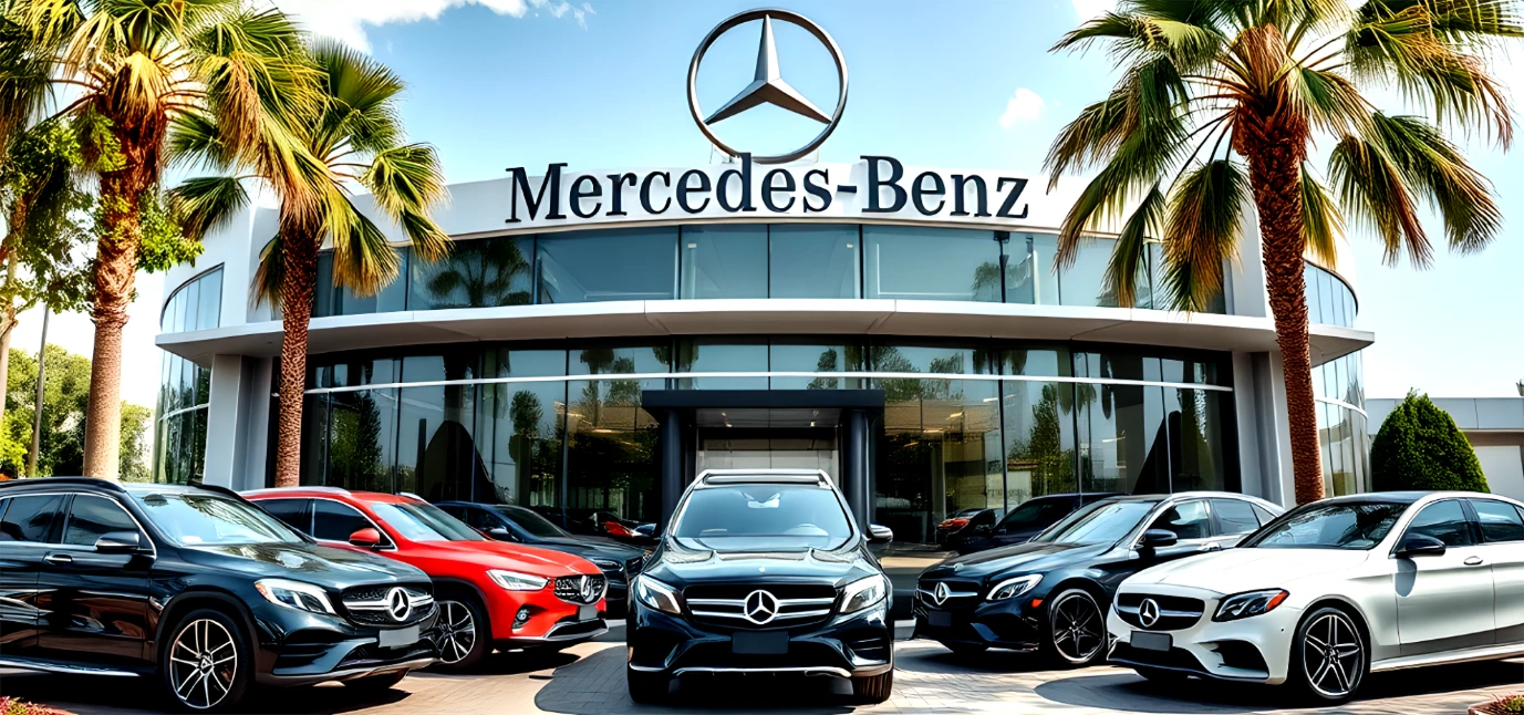 Mercedes Dealership with Mercedes Cars